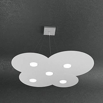 Sospensione Moderna Cloud Metallo Grigio 5 Luci Gx53 Sospensione Moderna Cloud Metallo Grigio 5 Luci Gx53