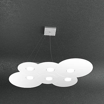 Sospensione Moderna Cloud Metallo Bianco 6 Luci Gx53 Sospensione Moderna Cloud Metallo Bianco 6 Luci Gx53