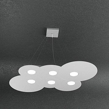 Sospensione Moderna Cloud Metallo Grigio 6 Luci Gx53 Sospensione Moderna Cloud Metallo Grigio 6 Luci Gx53