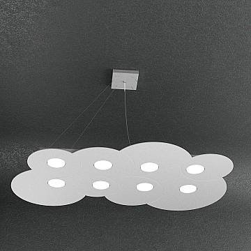 Sospensione Moderna Cloud Metallo Grigio 8 Luci Gx53 Sospensione Moderna Cloud Metallo Grigio 8 Luci Gx53