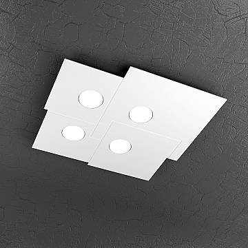 Plafoniera Moderna Plate Metallo Bianco 4 Luci Gx53 Plafoniera Moderna Plate Metallo Bianco 4 Luci Gx53