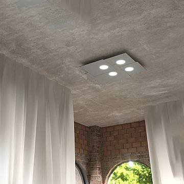 Plafoniera Moderna Plate Metallo Antracite 4 Luci Gx53 Plafoniera Moderna Plate Metallo Antracite 4 Luci Gx53