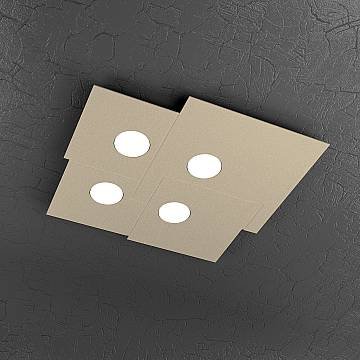 Plafoniera Moderna Plate Metallo Sabbia 4 Luci Gx53 Plafoniera Moderna Plate Metallo Sabbia 4 Luci Gx53