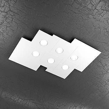 Plafoniera Moderna Rettangolare Plate Metallo Bianco 6 Luci Gx53 Plafoniera Moderna Rettangolare Plate Metallo Bianco 6 Luci Gx53
