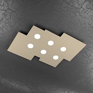 Plafoniera Moderna Rettangolare Plate Metallo Sabbia 6 Luci Gx53 Plafoniera Moderna Rettangolare Plate Metallo Sabbia 6 Luci Gx53