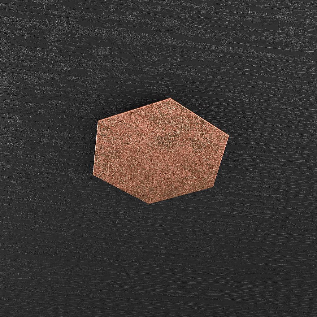 Componente Decorativo Industrial-Minimal Hexagon Metallo Foglia Rame