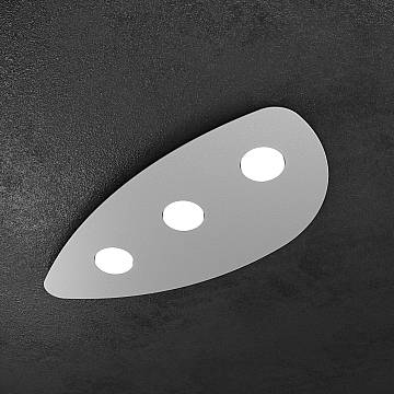 Plafoniera Moderna Shape Metallo Grigio 3 Luci Gx53 Plafoniera Moderna Shape Metallo Grigio 3 Luci Gx53