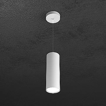 Sospensione Moderna Cilindrica Shape Metallo Bianco 1 Luce Gx53 25Cm