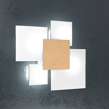 Plafoniera Contemporanea Upgrade Metallo Foglia Oro E Vetro 4 Luci E27 46Cm Plafoniera Contemporanea Upgrade Metallo Foglia Oro E Vetro 4 Luci E27 46Cm