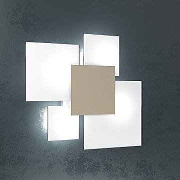 Plafoniera Contemporanea Upgrade Metallo Sabbia E Vetro 4 Luci E27 46Cm Plafoniera Contemporanea Upgrade Metallo Sabbia E Vetro 4 Luci E27 46Cm