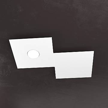 Applique Moderna 2 Moduli Eccentric Metallo Bianco 1 Luce Gx53