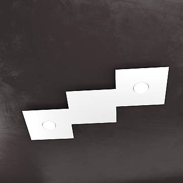 Applique Moderna 3 Moduli Eccentric Metallo Bianco 2 Luci Gx53