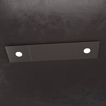 Applique Moderna 4 Moduli Eccentric Metallo Marrone 2 Luci Gx53