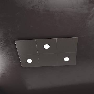 Applique Moderna 6 Moduli Eccentric Metallo Marrone 3 Luci Gx53