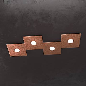 Applique Moderna Eccentric Metallo Foglia Rame 4 Luci Gx53 Applique Moderna Eccentric Metallo Foglia Rame 4 Luci Gx53