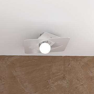 Plafoniera Moderna Wacky Metallo Bianco 1 Luce E27 45Cm Plafoniera Moderna Wacky Metallo Bianco 1 Luce E27 45Cm