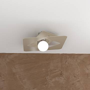 Plafoniera Moderna Wacky Metallo Sabbia 1 Luce E27 45Cm Plafoniera Moderna Wacky Metallo Sabbia 1 Luce E27 45Cm