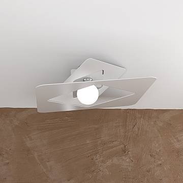 Plafoniera Industrial-Minimal Wacky Metallo Bianco 1 Luce E27 Plafoniera Industrial-Minimal Wacky Metallo Bianco 1 Luce E27