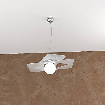 Sospensione Moderna Wacky Metallo Grigio 1 Luce E27 45Cm Sospensione Moderna Wacky Metallo Grigio 1 Luce E27 45Cm