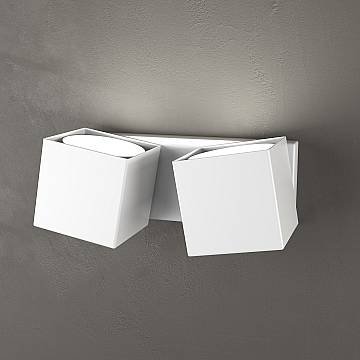 Applique Moderna Rotation Metallo Bianco 2 Luci Gx53 Applique Moderna Rotation Metallo Bianco 2 Luci Gx53