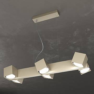 Sospensione Moderna Rotation Metallo Sabbia 6 Luci Gx53