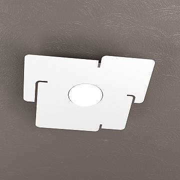 Plafoniera Moderna Echo Metallo Bianco 1 Luce Gx53 Plafoniera Moderna Echo Metallo Bianco 1 Luce Gx53