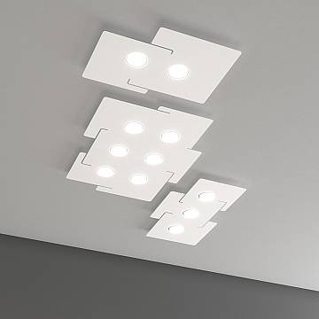 Plafoniera Moderna Echo Metallo Bianco 2 Luci Gx53 Plafoniera Moderna Echo Metallo Bianco 2 Luci Gx53