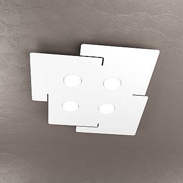 Plafoniera Moderna Echo Metallo Bianco 4 Luci Gx53 Plafoniera Moderna Echo Metallo Bianco 4 Luci Gx53