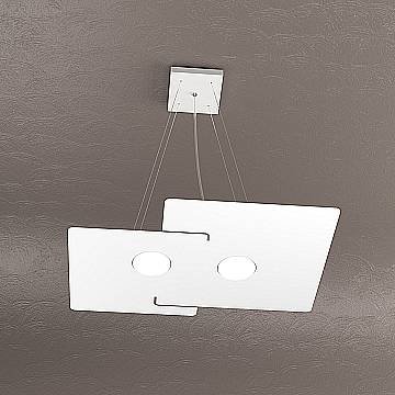 Sospensione Moderna Echo Metallo Bianco 2 Luci Gx53 Sospensione Moderna Echo Metallo Bianco 2 Luci Gx53