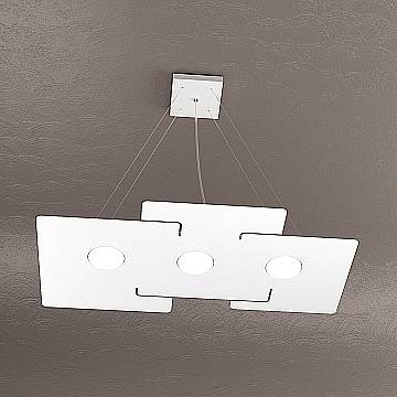 Sospensione Moderna Echo Metallo Bianco 3 Luci Gx53 Sospensione Moderna Echo Metallo Bianco 3 Luci Gx53