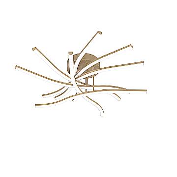 Plafoniera Moderna Tornado Alluminio Oro Led 60W Luce Calda|Naturale