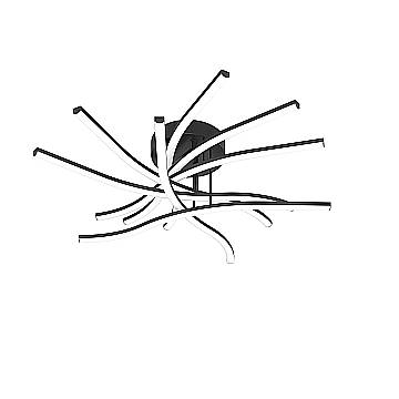 Plafoniera Moderna Tornado Alluminio Nero Led 60W Luce Calda|Naturale