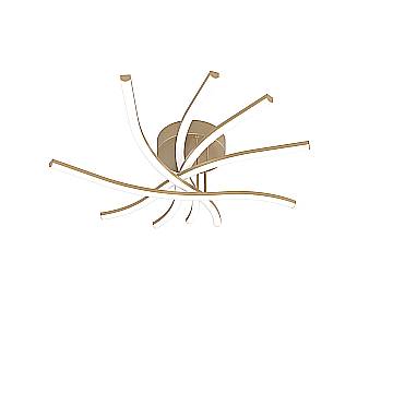 Plafoniera Moderna Tornado Alluminio Oro Led 45W Luce Calda|Naturale