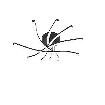 Plafoniera Moderna Tornado Alluminio Nero Led 45W Luce Calda|Naturale