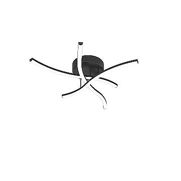 Plafoniera Moderna Tornado Alluminio Nero Led 24W Luce Calda|Naturale