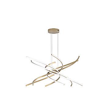 Sospensione Moderna Tornado Alluminio Oro Led 69W D.80Cm Luce Calda