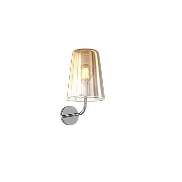 Applique Contemporanea Con Cavo Shaded Metallo Cromo Vetro Ambra 1 Luce E27 Applique Contemporanea Con Cavo Shaded Metallo Cromo Vetro Ambra 1 Luce E27