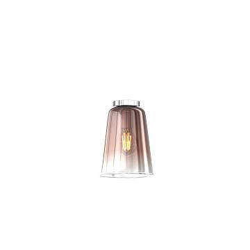 Plafoniera Contemporanea Shaded Metallo Cromo Vetro Rame 1 Luce E27 Plafoniera Contemporanea Shaded Metallo Cromo Vetro Rame 1 Luce E27