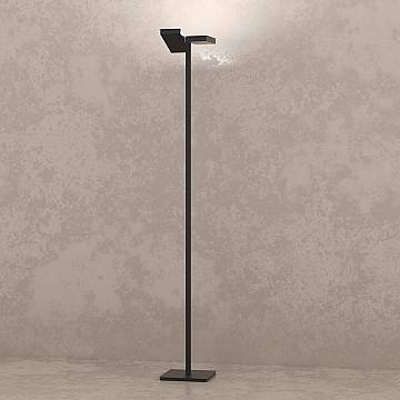 Piantana Moderna Style Metallo Nero Vetro Bianco 6 Luci Gx53