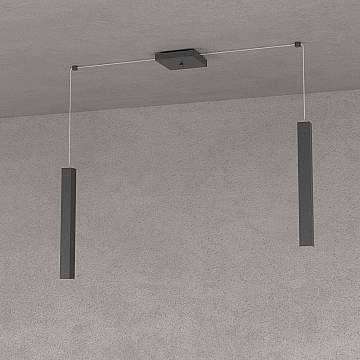 Sospensione Moderna Square Tube Metallo Nero 2 Luci Gu10 Sospensione Moderna Square Tube Metallo Nero 2 Luci Gu10