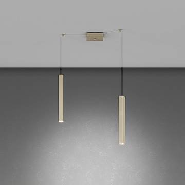 Sospensione Moderna Square Tube Metallo Sabbia 2 Luci Gu10 Sospensione Moderna Square Tube Metallo Sabbia 2 Luci Gu10