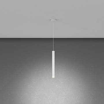 Sospensione Moderna Round Tube Metallo Bianco 1 Luce Gu10
