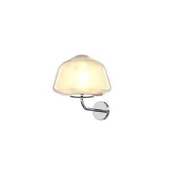 Applique Contemporanea Double Skin Alpha Metallo Cromo Vetro Ambra 1 Luce E27 Applique Contemporanea Double Skin Alpha Metallo Cromo Vetro Ambra 1 Luce E27