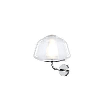 Applique Contemporanea Double Skin Alpha Metallo Cromo Vetro Trasp. 1 Luce E27 Applique Contemporanea Double Skin Alpha Metallo Cromo Vetro Trasp. 1 Luce E27