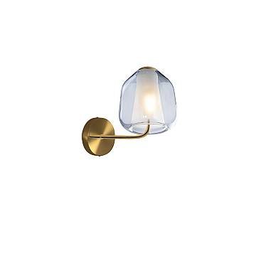 Applique Contemporanea Double Skin Metallo Ottone Vetro Blu 1 Luce E27 Applique Contemporanea Double Skin Metallo Ottone Vetro Blu 1 Luce E27