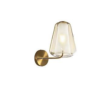 Applique Contemporanea Double Skin Metallo Ottone Vetro Ambra 1 Luce E27 Applique Contemporanea Double Skin Metallo Ottone Vetro Ambra 1 Luce E27