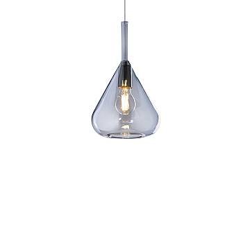 Applique Contemporanea Kona Metallo Cromo Vetro Blu 1 Luce E27 Applique Contemporanea Kona Metallo Cromo Vetro Blu 1 Luce E27