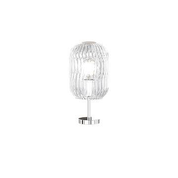 Abatjour Contemporaneo Tender Metallo Cromo Vetro Trasparente 1 Luce E27 Abatjour Contemporaneo Tender Metallo Cromo Vetro Trasparente 1 Luce E27
