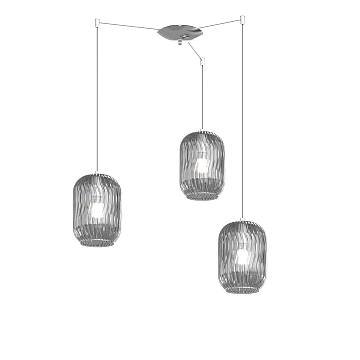 Sospensione Contemporanea Tender Metallo Cromo Vetro Fumè 3 Luci E27 Sospensione Contemporanea Tender Metallo Cromo Vetro Fumè 3 Luci E27