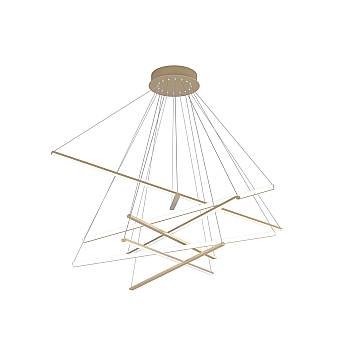 Sospensione Moderna Dna Alluminio Oro Led 50W